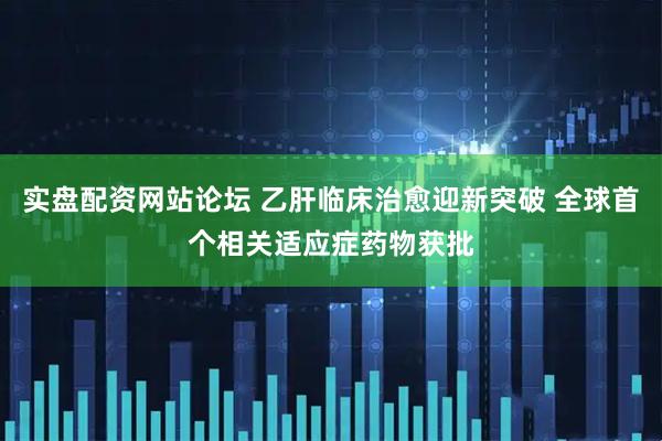 实盘配资网站论坛 乙肝临床治愈迎新突破 全球首个相关适应症药物获批